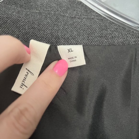 Frenchi Grey One Button Long Sleeve Notch Lapel Blazer Jacket X-Large XL - Picture 5 of 8